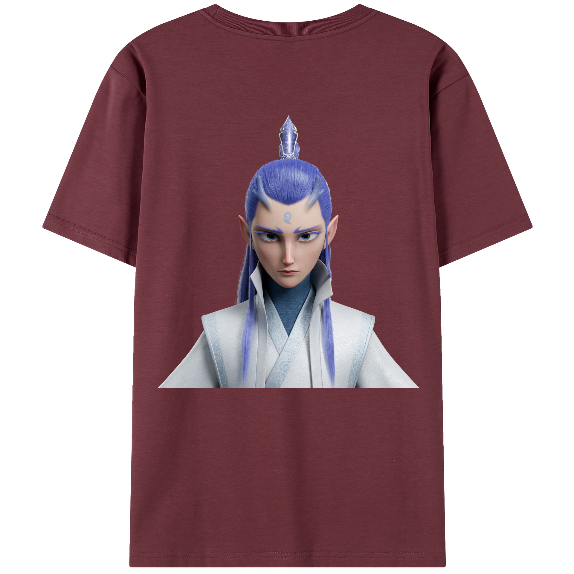 （画像用） Ne Zha 2 ナタ 魔童の大暴れ 綿100％半袖Tシャツ（背面プリント）